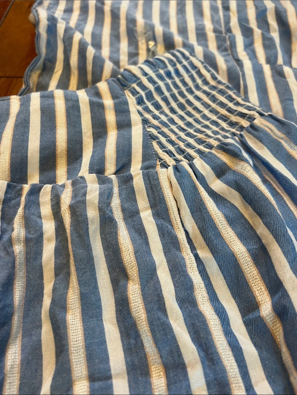 Angie Blue and White Striped Wide-Leg Cropped Pants new with tags - Picture 13 of 14
